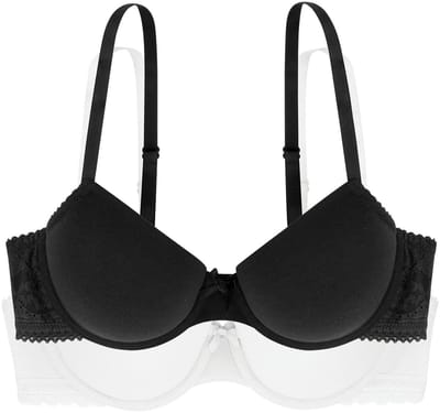 Dorina BH's 2-Pack - Katoen - Lila - 70 - Wit