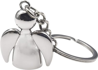 Beschermengel sleutelhanger - Engel hanger - Sleutelaccessoire - Angel keychain - Symbolisch cadeau - 3,5 cm -RVS - Jonyx