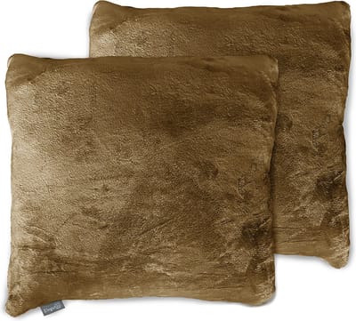 Eleganzzz Sierkussens Flanel Fleece - Gold - Sierkussens 50x50cm - Set van 2 Kussens - 100% Flanel Fleece Voorzijde - 100% Velvet Achterzijde