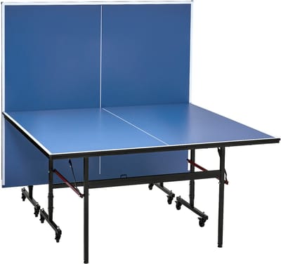 Pingpongtafel, professionele tafeltennistafel, indoor MDF, inklapbaar met snelklemnet, vergrendelbare wielen, 12 mm dikke tafelbladen, eenvoudige montage in 10 minuten