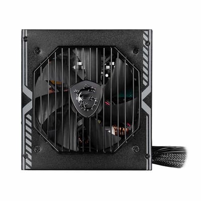 MSI MAG A650BN UK voeding, 650 W, 80 Plus Bronze-gecertificeerd, 12 V enkele rail, DC-naar-DC-circuit, 120 mm ventilator, niet-modulair, omhulde