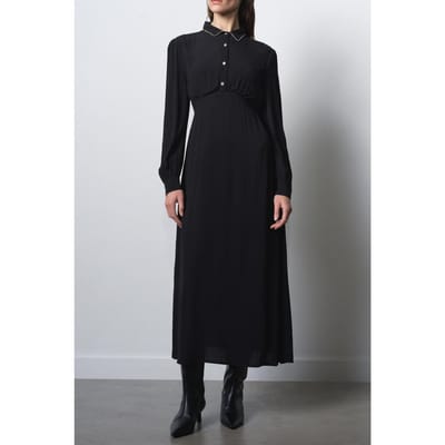 French Connection Lizzy Dress Blackout Maat: 10 | Midi Jurken Outlet | Dames | Zwart