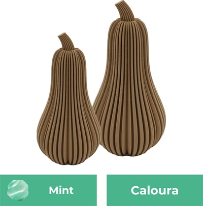 Caloura pompoen beeld set – Decoratief beeld - Mint - 3d geprinte beeld – Herfst woondecoratie - 11CM & 14CM