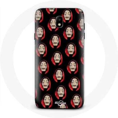 Coque - La Casa De Papel - Galaxy J3 2017 - Noir - Souple - Masques visages