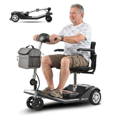 Sweetrich AIR CLASSIC Scootmobiel – 20 km Actieradius – 12Ah Lithiumaccu – 250W Motor – Opvouwbaar – 4 Wielen – 120 kg – Zwart