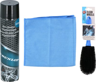 All Ride auto velgen schoonmaken set - borstel/spray/doek - velgenreiniger pakket