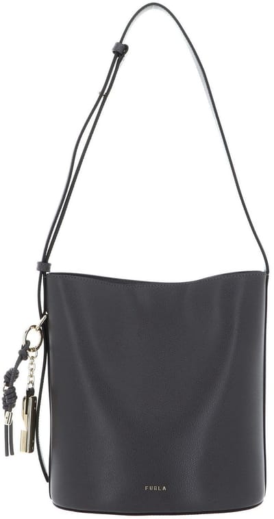 FURLA Leren schoudertas Roxie Bucket Bag Urban Gray donkergrijs
