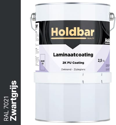 Holdbar Laminaatcoating Zwartgrijs (RAL 7021) 2,5 Kg - Laminaat Verf - Vloerverf - Alle Kleuren - Krasvast - UV-bestendig - Vergeelt niet - Gemakkelijk Schoonmaken - 2 Componenten