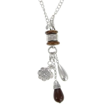 Behave - ketting met natuursteen bedels - bohemian stijl - 59 cm
