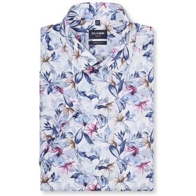 OLYMP Luxor Overhemd, Modern Fit, New Kent, Marineblauw