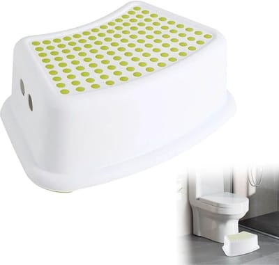 QTTVBTNA - Opstapkruk - WC Opstapje - Stevige Badkamerkruk voor Toilet Keuken en Wastafel - Duurzaam Ontwerp - Lichtgewicht Hulpkruik-Wit