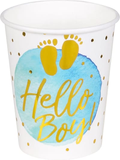 Boland - Set 10 papieren bekertjes 'Hello boy!' - Geen thema - Babyshower