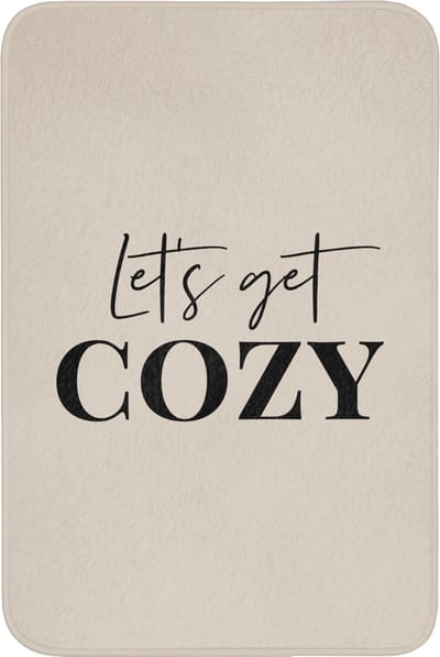 Badmat 60x90 cm - Antislip - Beige - Winter - Quote - Cozy - Badmatten voor badkamer - Badkamermat - Douchemat - Badkamer mat