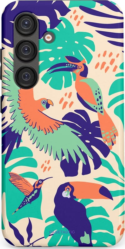 Casetastic Hoesje Geschikt voor Samsung S25 - Stijlvolle Beschermende Duo-layer Case - Tropische Vogels