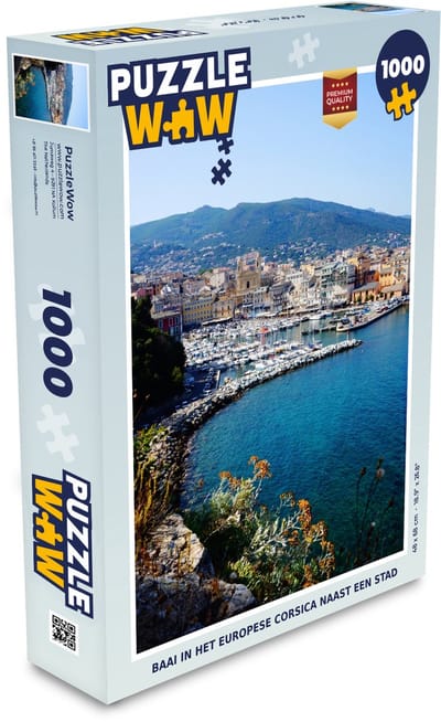 Puzzel Baai in het Europese Corsica naast een stad - Legpuzzel - Puzzel 1000 stukjes volwassenen