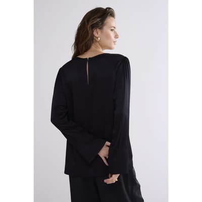 Summum Woman Top Hammered Viscose Black Size: 38 | Long-Sleeved Tops Outlet | Dames | Zwart