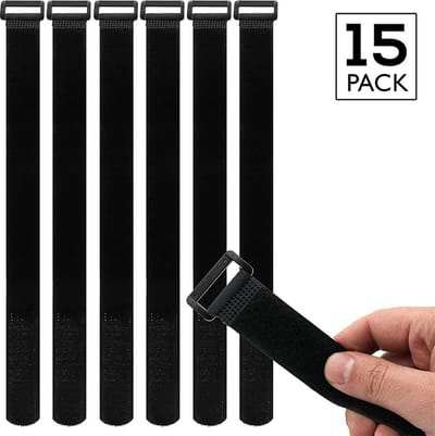 WiseGoods Luxe Set Kabelbinders - Kabel Organizer - Kabelbinder - Klussen - Tool - Wonen - Klittenband Zelfklevend - 15 Stuks 30CM