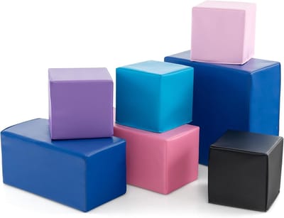 KOMFOTTEU 7 delig Schuimblokken EPE - Soft Play Foam Blokken - Reuze Bouwblokken - Montessori-klimblokken - voor kinderen