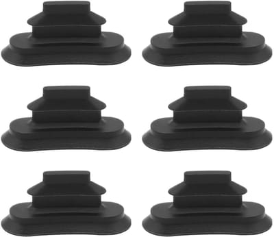 Dailygoods- Dekselstopper 6 Stuks - Vervangende Stop - Afdichtingsonderdeel - Waterdicht - Siliconen - Zwart - Waterflesstop