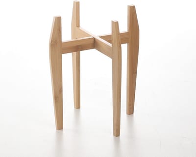 Planten Standaard voor Binnen - Bamboe houten - Plant Houder - Krukje en Tafel voor Bloem Potten tot 15.5Ø Cm.