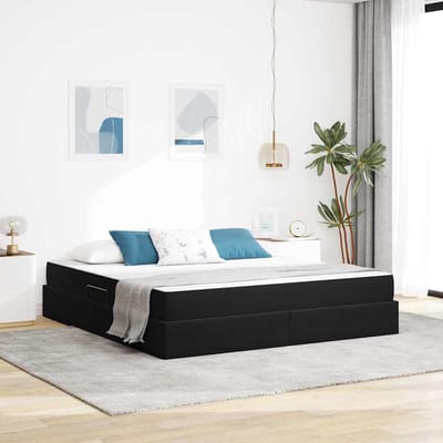 vidaXL - Opbergbed - met - matras - met - opslag - Zwart - 160 - x - 200 - cm - Fluweel