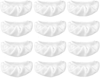12-pack stoomreinigingsdoekjes - Universele microvezeldoekjesset - Vervangende doekjes voor stoomreinigers - Voor alle handheld stoomreinigers - Wasbare - herbruikbare vervangende doekjes (12-pack - Wit)