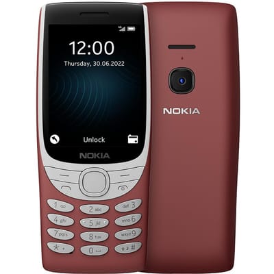 Gereviseerde Nokia Originele Nokia 8210 4G  (2022) LTE 4G Feature Phone Mobiele Telefoon Met Enkele 1/2 SIM 1 Battery 1 Charger rood