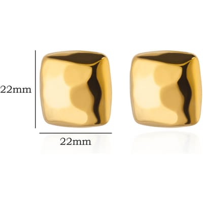 Roestvrijstalen Vierkante Stud Oorbellen Voor Vrouwen Goudkleur Geometrische Oorbel Trendy Weeding Sieraden Accessoires Cadeau beige