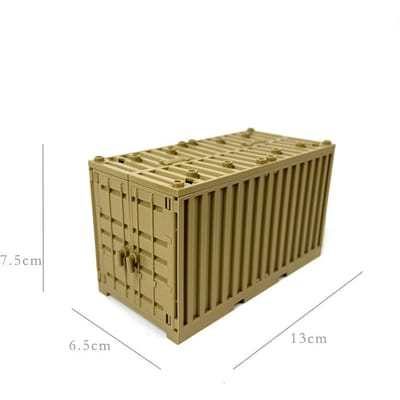 Blocs de Construction Conteneur Militaire MOC Jouets Idéal Pour Enfants Briques Techniques Transformables Créatif DIY Jouets d'Imitation jaune