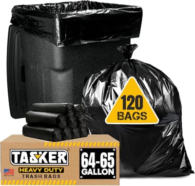 Extra Grote Zwarte Vuilniszakken 64-65 Gallon (120 Stuks) Hoge Dichtheid