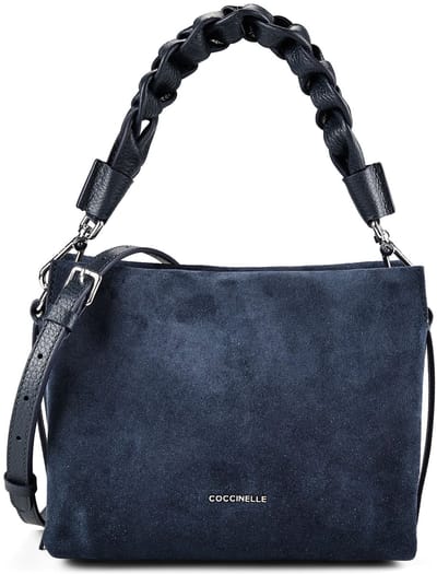 COCCINELLE Leren handtas schoudertas Boheme Handbag Suede Grainy Leather Midnight Blue donkerblauw