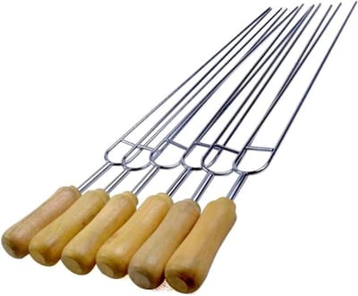 BBQ Spiesen Set - Vlees Prikkers - Buiten Koken - U-vormige Ontwerp - 6 Stuks - Zilver