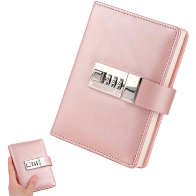 C'esttoi Carnet Mignon à Serrure, Journal Intime, Carnet à Mot de Passe, Mini Journal en Cuir, Carnet d'Écriture, Bloc-Notes Secret pour Filles et Étudiants
