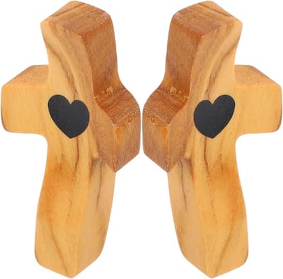 Houten Pocket Kruisjes - Mini Kruis Hanger - Spirituele Bezinning - Handgesneden Vakmanschap - 5 x 2.5 x 1 cm