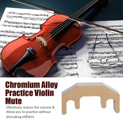 Sourdine de violon d'étude professionnelle en alliage de chrome de haute qualité, accessoire d'instrument de musique gray