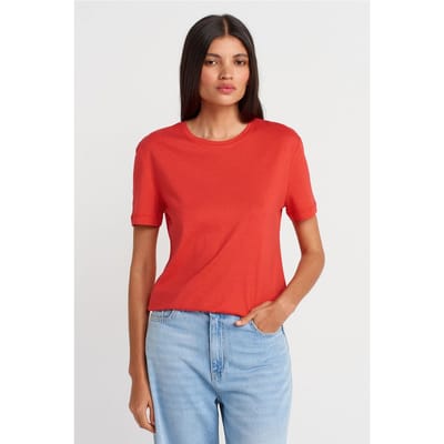 Dames Katoen Modal Rondhals T-Shirt