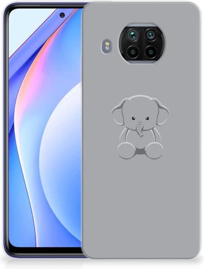 Xiaomi Mi 10T Lite Telefoonhoesje met Naam Grijs Baby Olifant
