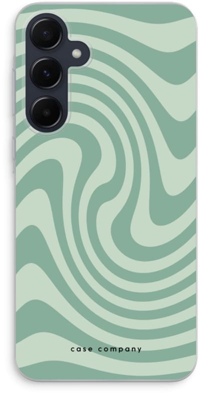Case Company® - Hoesje geschikt voor Samsung Galaxy A55 hoesje - Swirl Groen - Soft Cover Telefoonhoesje - Bescherming aan alle Kanten en Schermrand