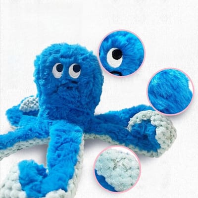Jouet Animal de Compagnie Poulpe en Peluche Simulée Ne Peut Pas Mordre et Grincer des Dents, Chien Interactif Cache la Nourriture et Produit des Sons, Résistance Universelle à la Morsure pour Chien et Chat