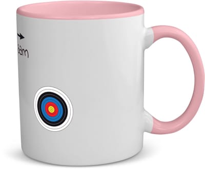 Akyol - boogschieten met naam koffiemok - theemok - roze - Sport - boogschieters - cadeau - verjaardag - geschenk - gepersonaliseerde jongens en meisjes - 350 ML inhoud