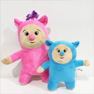 2 stuks/set Baby TV Billy en Bam Cartoon Pluche Figuur Speelgoed Zachte Gevulde Pop Voor Kind Verjaardag Kerstcadeau pink