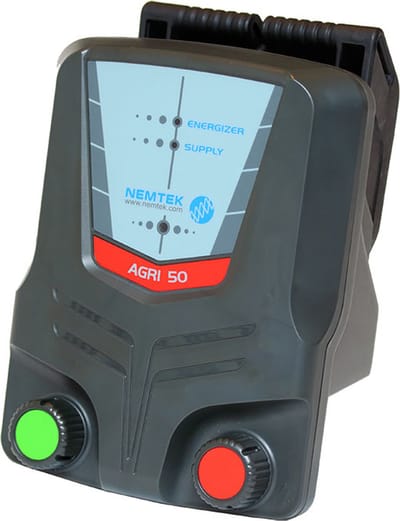 Nemtek Agri 50km - Schrikdraadapparaat met Lichtnet en Accu - 5 Joule Output (incl. adapter en aansluitklemmen)