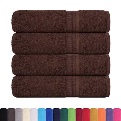 vidaXL - Douchehanddoeken - FROGN - 4 - st - 70x140 - cm - 360 - g/m² - bruin