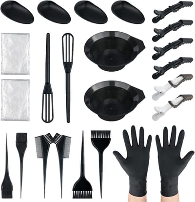 Complete Haarverfset met 24 Stukken, Kleurkom, Verfkwast, Oorkappen en Handschoenen voor Professioneel Haarverven en Kleurapplicatie