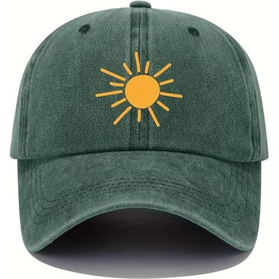 Gouden Zonneprint Baseballpet Retro Lichtgewicht Gewassen Pet Verstelbaar Voor Zowel Mannen Als Vrouwen Adjustable gray