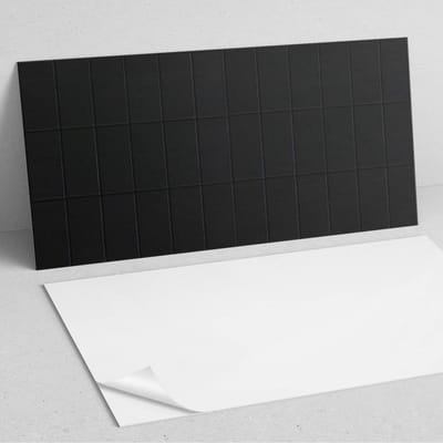 Coloray Wandpanelen Zelfklevend - Geometrisch patroon van rechthoeken PVC Wandpaneel - 100 cm x 50 cm - Zwart Wandbekleding Zelfklevend - 1 stuk - Texturen Wandpanelen Zelfklevend - Keuken Wandpanelen - Wandpanelen Badkamer