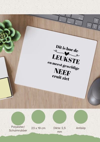 Akyol - dit is hoe de leukste en meest geweldige neef eruit ziet Muismat - Neef - meest leukste neef - verjaardag - cadeautje voor neef - neef artikelen - kado - geschenk - 23 bij 19 cm