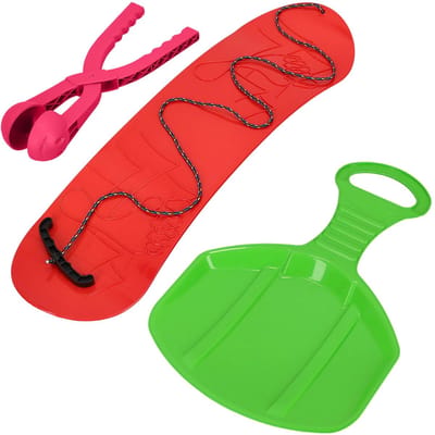 KOTARBAU® Speelgoed Snowboard, 68x20 cm, Rood Roze Groen, PVC, Sneeuwschijf 34x53 cm, Sneeuwbalmaker, Slee, Schotel Slee Plastic, Sneeuwballenmaker, Sneeuwglijder, Sneeuw Speelgoed