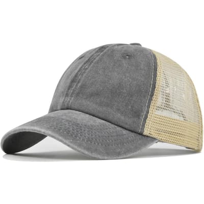 Nieuwe Vintage Ademende Mesh Baseballpet Voor Mannen Hoge Kwaliteit Verstelbare Gewassen Katoen Retro Casual Buiten Sport Zonneklep Pet 54-60cm gray