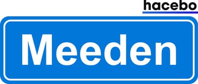 Hacebo - Plaatsnaam Sticker - 29x10 CM - Meeden sticker - Verkeersborden sticker - grappige cadeaus - Meeden